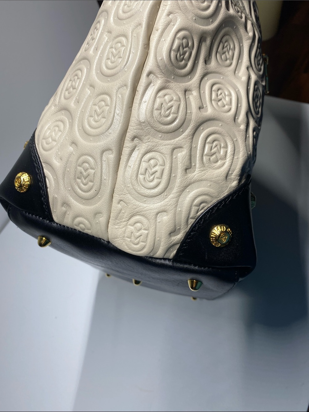 NWT Marino Orlandi Hobo-Cream and Black - Picture 8 of 11